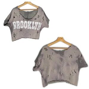 Custom Distressed 'Brooklynn' Cropped Sweatshirt